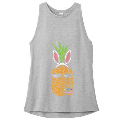 Cool Thug Pineapple Easter Bunny Eggs Fruit Lover Gift Ladies PosiCharge Tri-Blend Wicking Tank