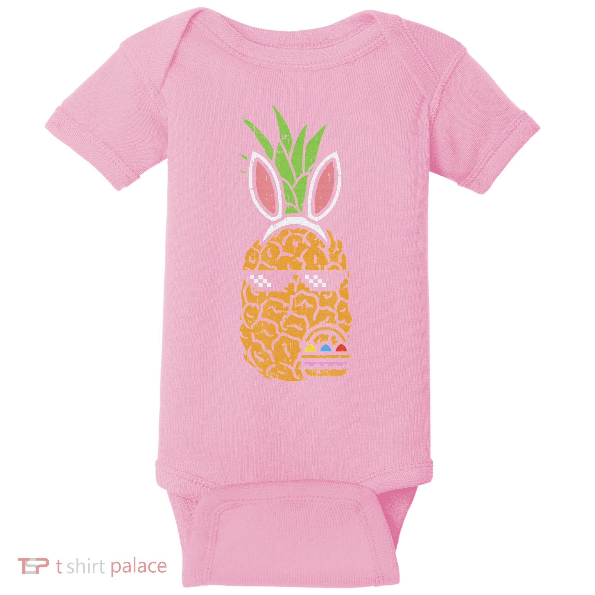 Cool Thug Pineapple Easter Bunny Eggs Fruit Lover Gift Baby Bodysuit