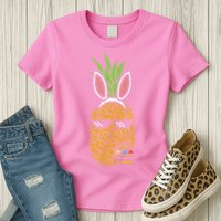 Cool Thug Pineapple Easter Bunny Eggs Fruit Lover Gift Womens T-Shirt