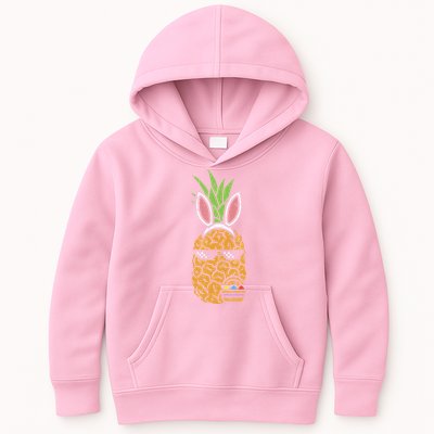 Cool Thug Pineapple Easter Bunny Eggs Fruit Lover Gift Kids Hoodie