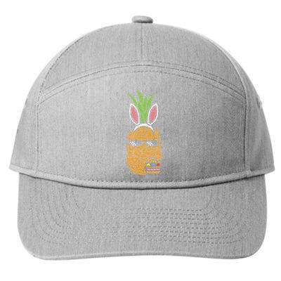 Cool Thug Pineapple Easter Bunny Eggs Fruit Lover Gift 7-Panel Snapback Hat