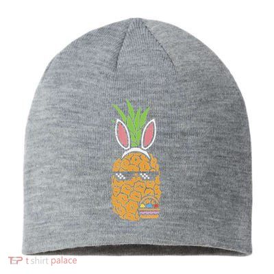 Cool Thug Pineapple Easter Bunny Eggs Fruit Lover Gift Sustainable Beanie