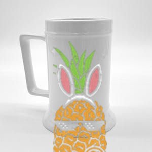 Cool Thug Pineapple Easter Bunny Eggs Fruit Lover Gift Beer Stein