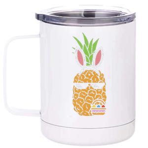 Cool Thug Pineapple Easter Bunny Eggs Fruit Lover Gift 12 oz Stainless Steel Tumbler Cup