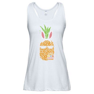 Cool Thug Pineapple Easter Bunny Eggs Fruit Lover Gift Ladies Essential Flowy Tank