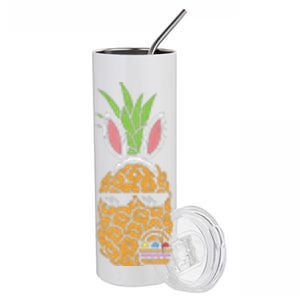 Cool Thug Pineapple Easter Bunny Eggs Fruit Lover Gift Stainless Steel Tumbler