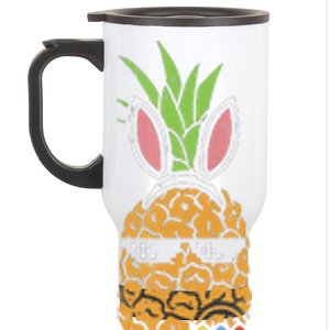 Cool Thug Pineapple Easter Bunny Eggs Fruit Lover Gift Stainless Steel Travel Mug