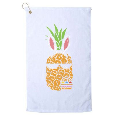 Cool Thug Pineapple Easter Bunny Eggs Fruit Lover Gift Golf Towel