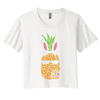 Cool Thug Pineapple Easter Bunny Eggs Fruit Lover Gift Crop Top