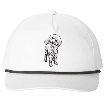 Cute Toy Poodle Smile Dog Lover Gift Black Snapback Five-Panel Rope Hat