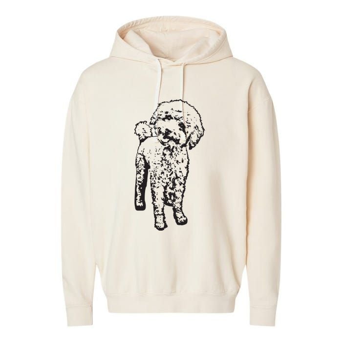 Cute Toy Poodle Smile Dog Lover Gift Black Garment-Dyed Fleece Hoodie