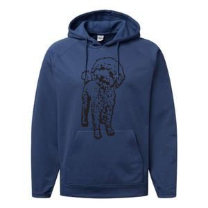 Cute Toy Poodle Smile Dog Lover Gift Black Performance Fleece Hoodie