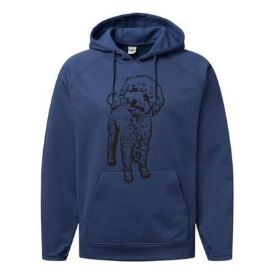 Cute Toy Poodle Smile Dog Lover Gift Black Performance Fleece Hoodie