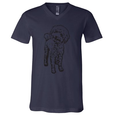 Cute Toy Poodle Smile Dog Lover Gift Black V-Neck T-Shirt