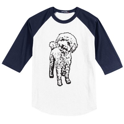 Cute Toy Poodle Smile Dog Lover Gift Black Baseball Sleeve Shirt