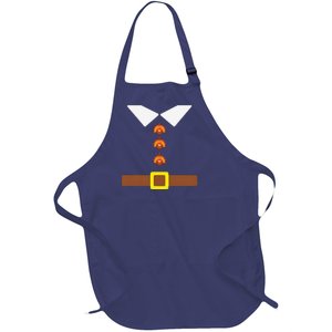 Cute Thanksgiving Pilgrim Costume Turkey Day Funny Full-Length Apron With Pockets