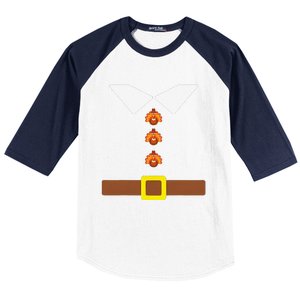 Cute Thanksgiving Pilgrim Costume Turkey Day Funny Baseball Sleeve Shirt