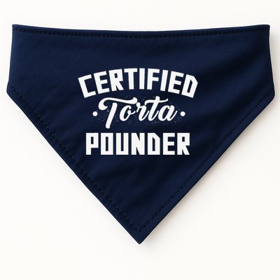 Certified Torta Pounder Witty Meme Comedy Saying USA-Made Doggie Bandana
