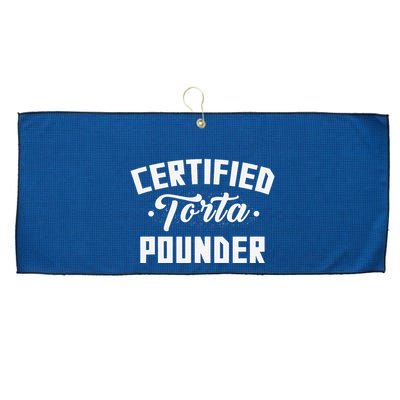 Certified Torta Pounder Witty Meme Comedy Saying Large Microfiber Waffle Golf Towel