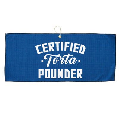 Certified Torta Pounder Witty Meme Comedy Saying Large Microfiber Waffle Golf Towel