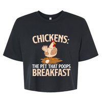 Chickens The Pet That Poops Breakfast Chicken Lover Farmer Bella+Canvas Jersey Crop Tee