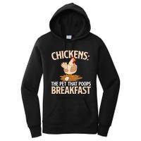 Chickens The Pet That Poops Breakfast Chicken Lover Farmer Women's Pullover Hoodie