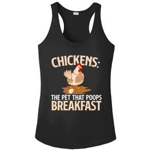 Chickens The Pet That Poops Breakfast Chicken Lover Farmer Ladies PosiCharge Competitor Racerback Tank