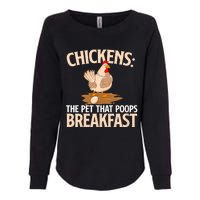 Chickens The Pet That Poops Breakfast Chicken Lover Farmer Womens California Wash Sweatshirt