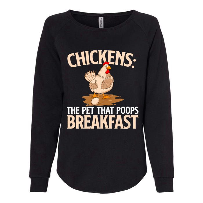 Chickens The Pet That Poops Breakfast Chicken Lover Farmer Womens California Wash Sweatshirt