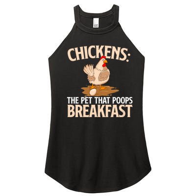 Chickens The Pet That Poops Breakfast Chicken Lover Farmer Women's Perfect Tri Rocker Tank