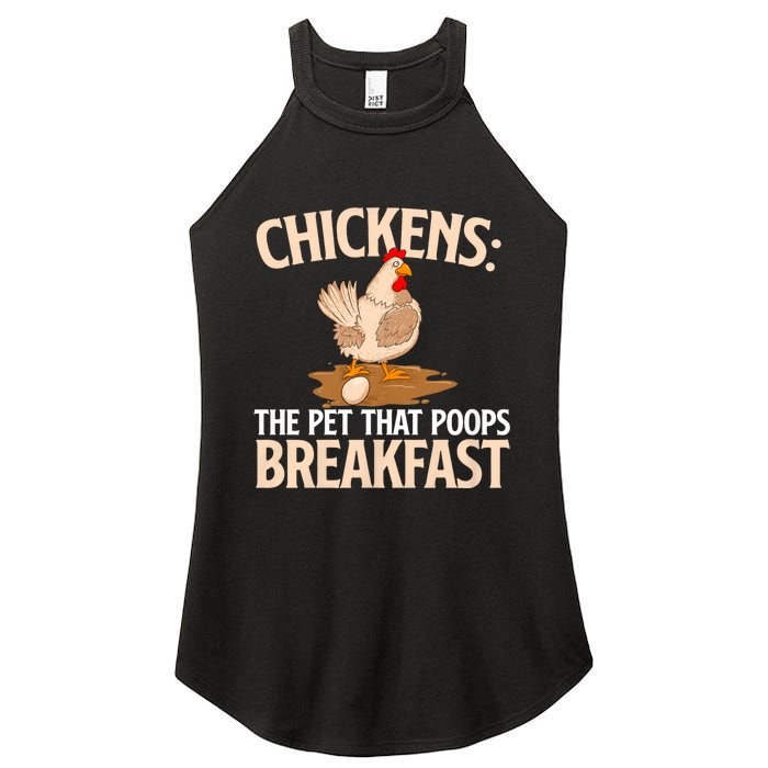 Chickens The Pet That Poops Breakfast Chicken Lover Farmer Women's Perfect Tri Rocker Tank