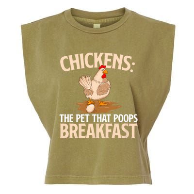 Chickens The Pet That Poops Breakfast Chicken Lover Farmer Garment-Dyed Women's Muscle Tee