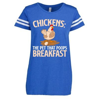 Chickens The Pet That Poops Breakfast Chicken Lover Farmer Enza Ladies Jersey Football T-Shirt