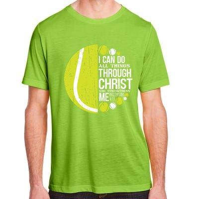 Christian Tennis Philippians 4:13 Gift Gift Adult ChromaSoft Performance T-Shirt