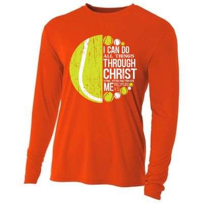 Christian Tennis Philippians 4:13 Gift Gift Cooling Performance Long Sleeve Crew