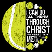 Christian Tennis Philippians 4:13 Gift Gift Drawstring Bag