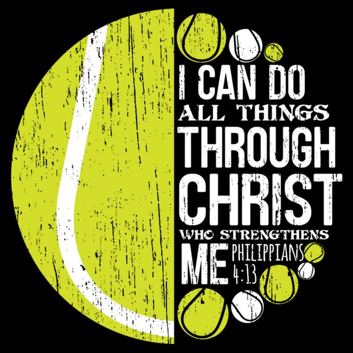 Christian Tennis Philippians 4:13 Gift Gift Drawstring Bag