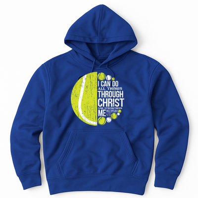 Christian Tennis Philippians 4:13 Gift Gift Hoodie