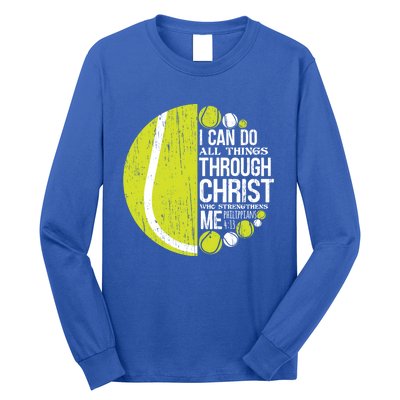 Christian Tennis Philippians 4:13 Gift Gift Long Sleeve Shirt