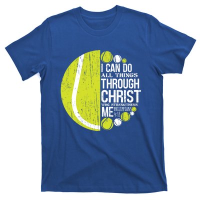 Christian Tennis Philippians 4:13 Gift Gift T-Shirt