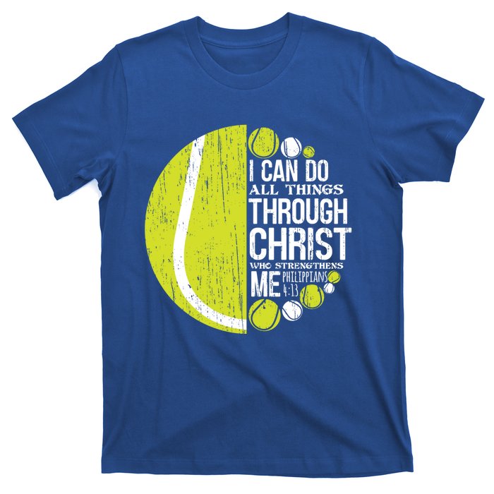 Christian Tennis Philippians 4:13 Gift Gift T-Shirt