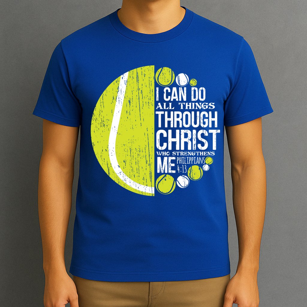 Christian Tennis Philippians 4:13 Gift Gift T-Shirt