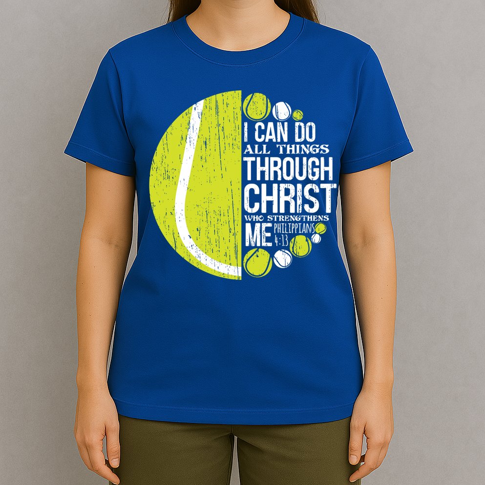 Christian Tennis Philippians 4:13 Gift Gift T-Shirt