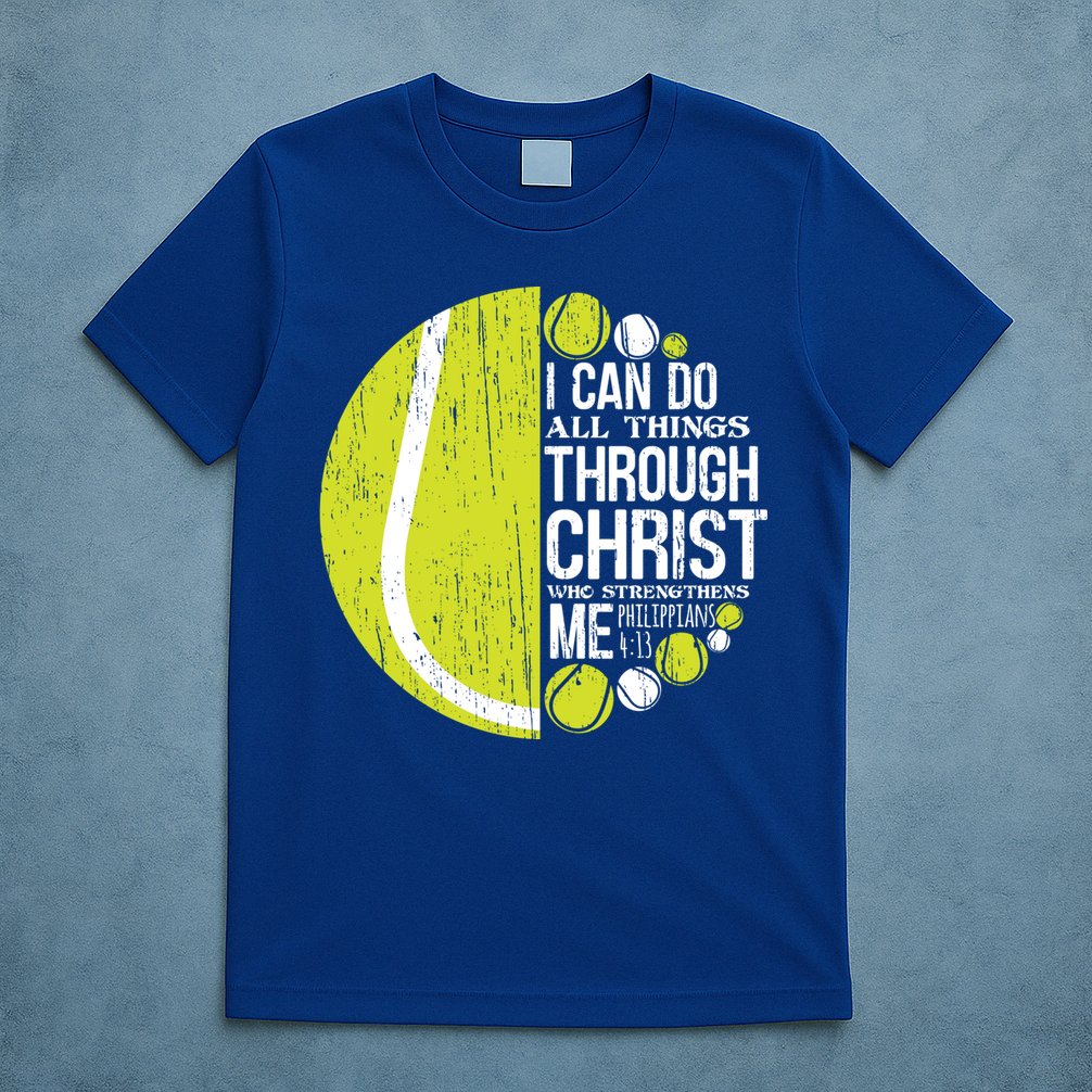 Christian Tennis Philippians 4:13 Gift Gift T-Shirt