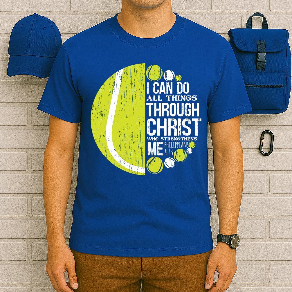 Christian Tennis Philippians 4:13 Gift Gift T-Shirt