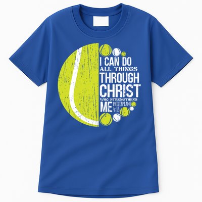 Christian Tennis Philippians 4:13 Gift Gift Tall T-Shirt