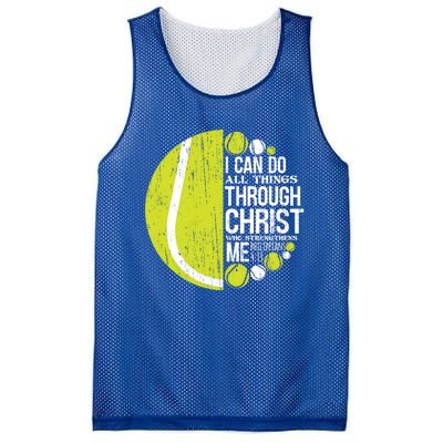 Christian Tennis Philippians 4:13 Gift Gift Mesh Reversible Basketball Jersey Tank