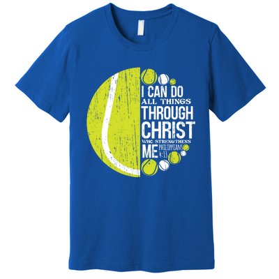 Christian Tennis Philippians 4:13 Gift Gift Premium T-Shirt