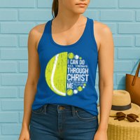 Christian Tennis Philippians 4:13 Gift Gift Womens Tank Top