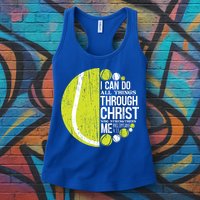 Christian Tennis Philippians 4:13 Gift Gift Womens Tank Top